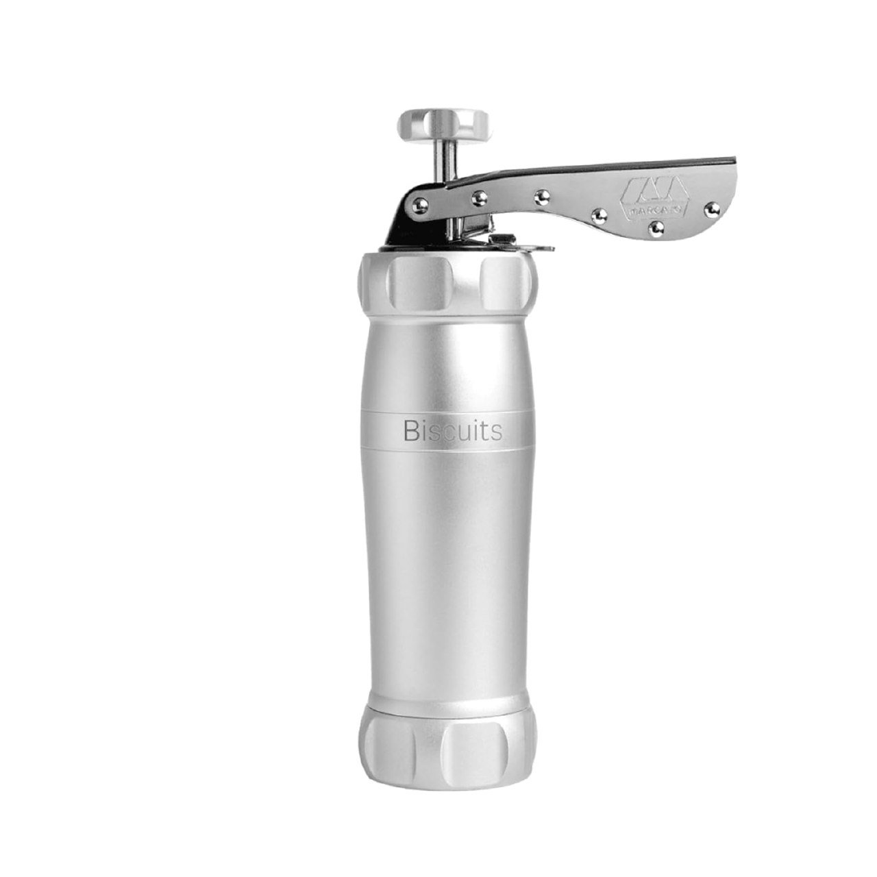 Marcato Atlas Biscuit Maker Cookie Press, Made in Italy, Includes 20 Disc Shapes, Deluxe Silver @ 6490