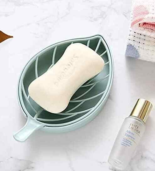 Assorted Leaf Shape Double Layer Soap Dish Holder @ 79