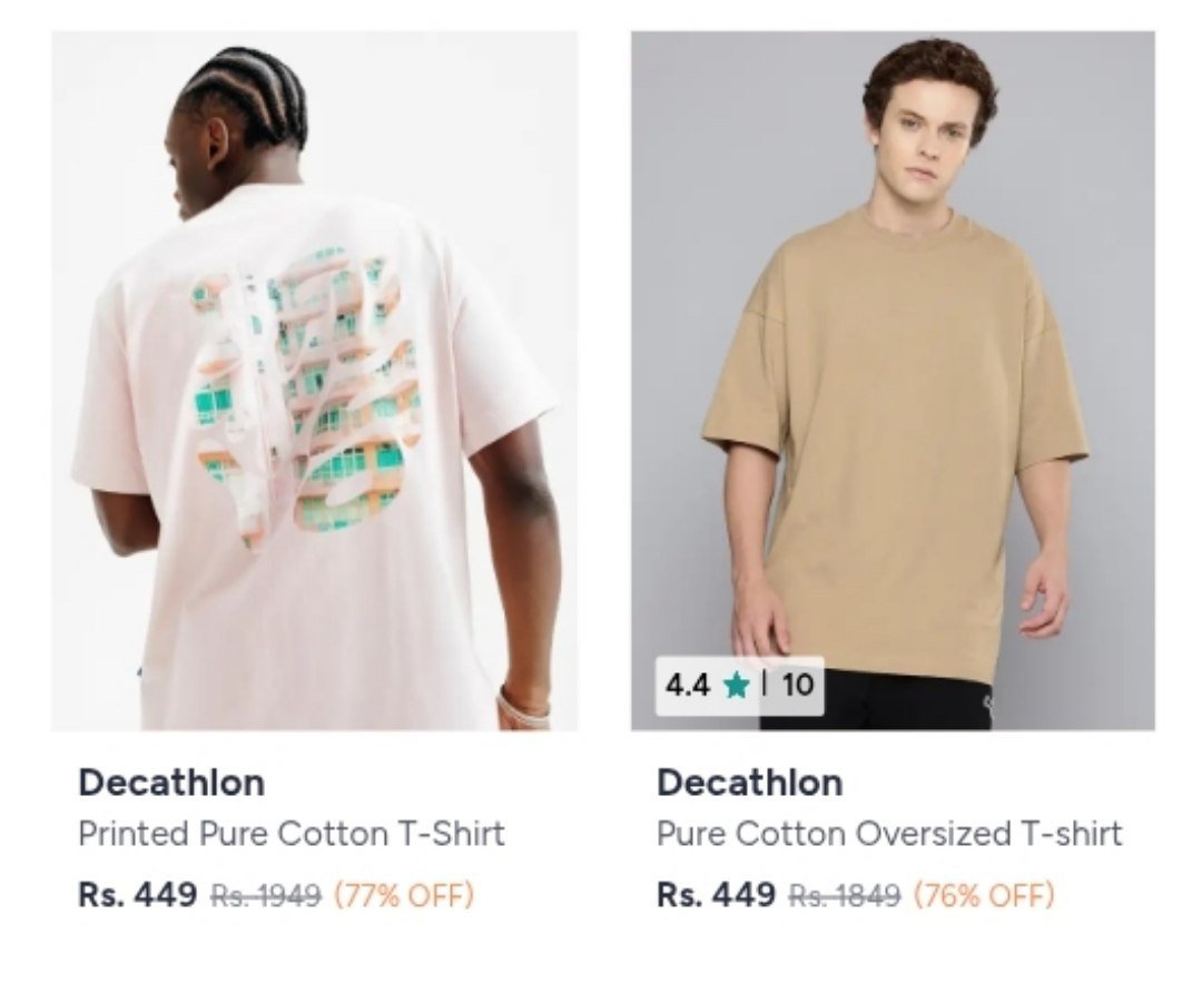 Myntra : Upto 78% on Decathlon Clothing