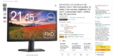 Dell SE2222H 22″ (55.88 cm) FHD Monitor 1920 X 1080 Pixels @60Hz, VA Panel, 5-Year warranty, Brightness 250 cd/m², Contrast Ratio 3000:1, HDMI & VGA, Tilt-adjustment