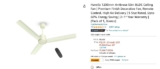 Havells 1200mm Ambrose Slim BLDC Ceiling Fan | Premium Finish Decorative Fan, Remote Control, High Air Delivery | 5 Star Rated, Upto 60% Energy Saving | 2+1* Year Warranty 2563/- only