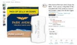 Park Avenue Premium Men’s Soaps for Bath – Pure Luxury | 125g (Pack of 4) | Enriched with Shea Butter & Coconut Oil | Grade 1 Soap | For All Skin Types 126/-
